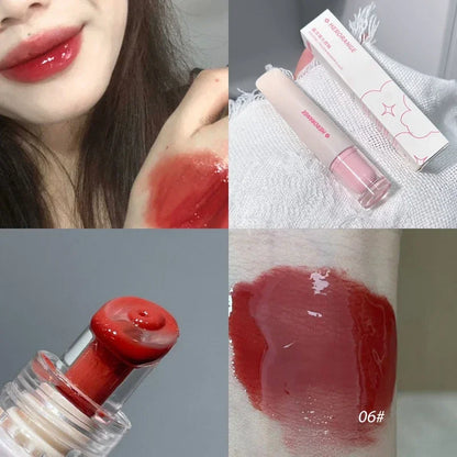 Blushimmer Crystal Jelly Lip Gloss and Water Lipstick with glossy finish, moisturizing and long-lasting lip plumper, Korean makeup.