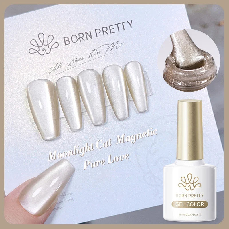 Blushimmer Born Pretty 117 Colors Cat Magnetic Gel Nail Polish 10ml, showcasing vibrant semi-permanent nail color and magnetic nail effects.