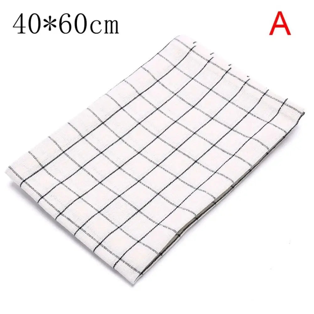 Tea Towel 40x60cm Kitchen Towel Cotton Printed Dish Cleaning Cloth Stripe Plaid Durable Table Napkin Dinner