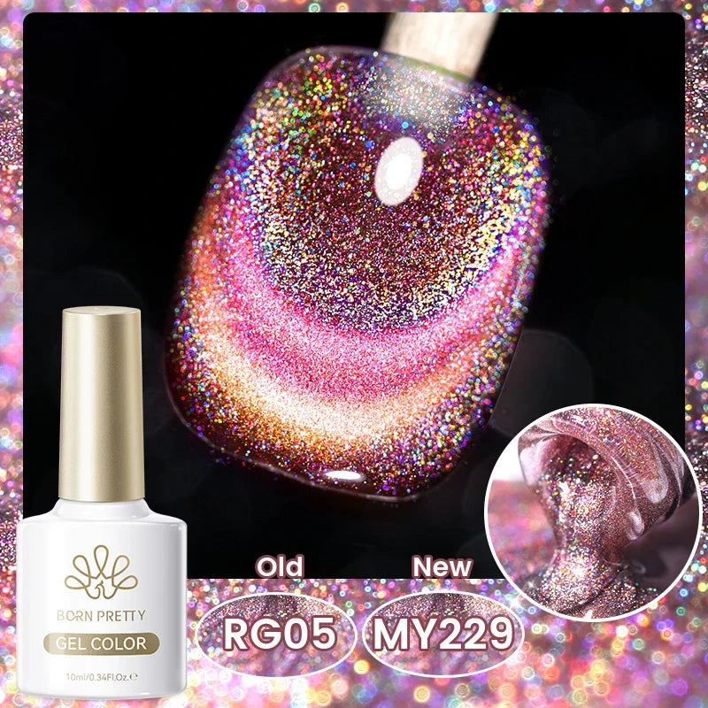 Blushimmer Born Pretty 117 Colors Cat Magnetic Gel Nail Polish 10ml bottle with vibrant semi-permanent nail varnish and full coverage.