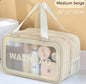 Blushimmer dry-wet separation double transparent PU makeup bag for travel, fitness, and swimming essentials, portable cosmetic storage