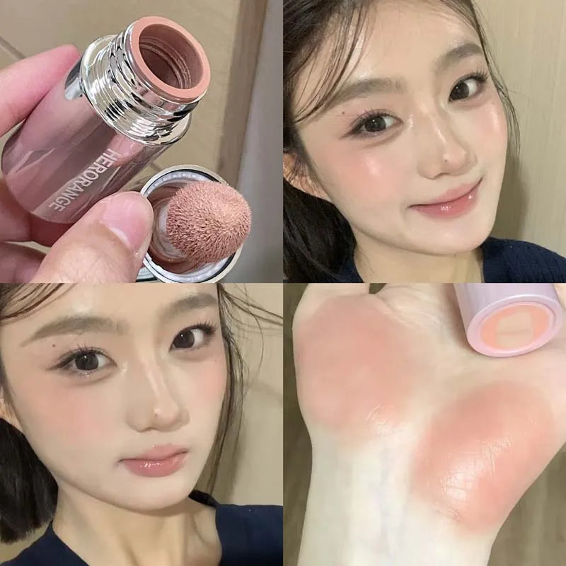 Blushimmer liquid blush in sleek packaging, smooth, moisturizing, non-sticky formula with natural matte finish, easy to apply and carry.