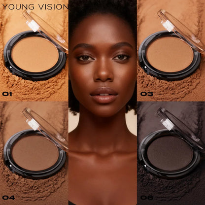 Blushimmer professional matte contour powder palette with bronzer and highlighter for 3D face shaping makeup application.