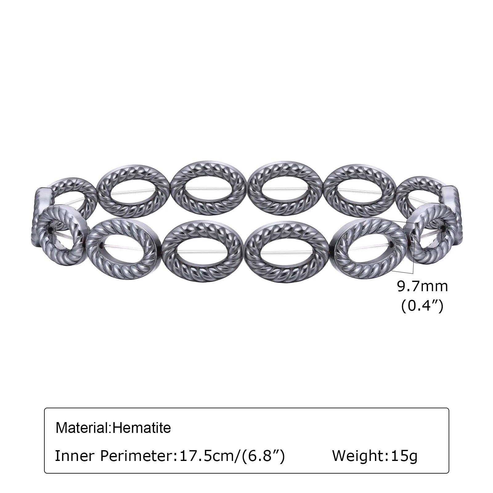 Vnox Stylish Black Triangle Beads Bracelets for Men Women, Stretch Unisex Gallstone Handmade Hematite Wristband Jewelry