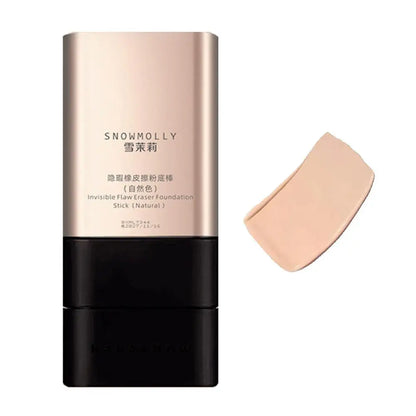 Blushimmer 2-in-1 foundation stick with lightweight, full coverage, hydrating, natural finish, ideal for radiant long-lasting makeup.
