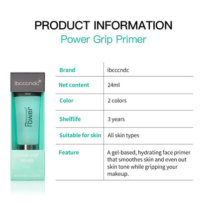 Blushimmer Power Grip Primer gel, hydrating face primer with smooth, invisible finish and pore-filling, grip makeup base.