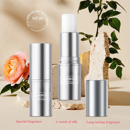 Blushimmer solid perfume for men and women, light, long-lasting natural fragrance in a portable compact container.