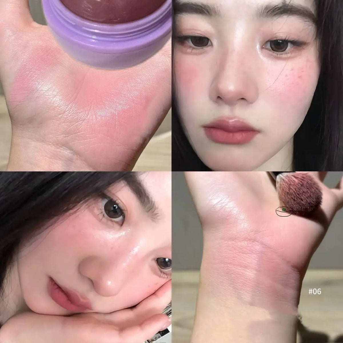 Blushimmer Herorange Peach Ball Cloud Velvet Blush in peach shade with dewy finish, featuring fine powder texture and natural three-dimensional glow.