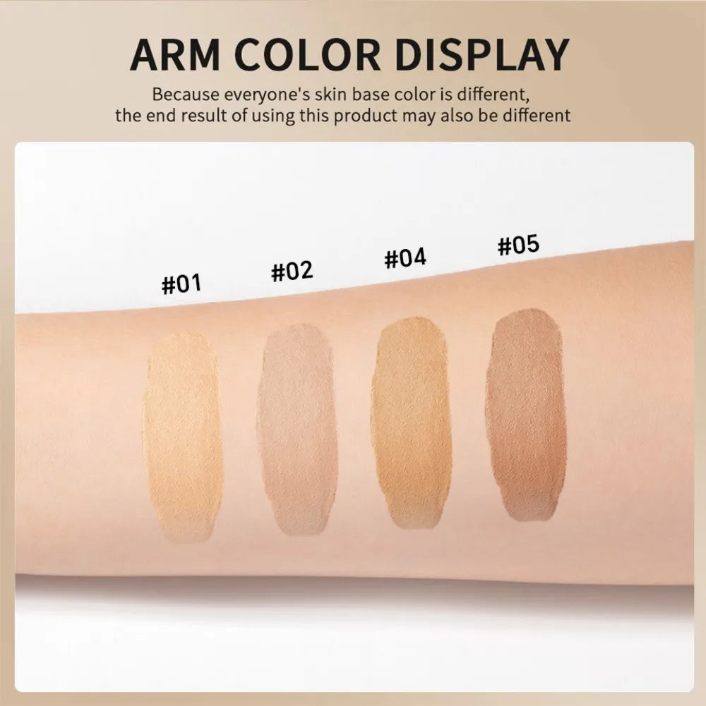 Blushimmer Stick Foundation Balm Serum with high coverage, travel-sized bronze skin tint, smooth texture, and plumping effect.