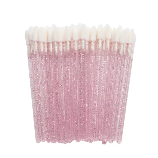 Set of 500 disposable Lip Wands applicators by Blushimmer, suitable for lipstick, lip gloss, and makeup application.