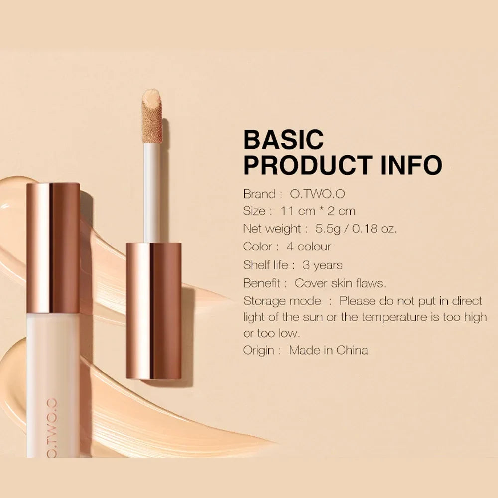 Blushimmer O.TWO.O Waterproof Liquid Concealer in 7ml, full coverage with smooth application, shown in sleek packaging.