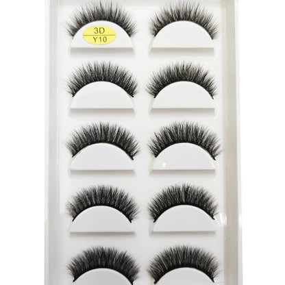 Five pairs of Blushimmer natural 3D mink false eyelashes with soft wispy, fluffy style for beauty and makeup looks.
