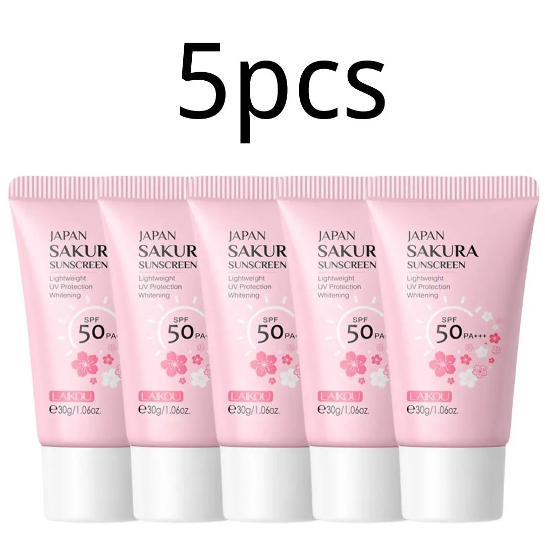 Sakura Sunscreen Cream SPF50 Moisturizing UV Protect Face Body Sunscreen Isolation Lotion Oil Control Reduce Melanin Skin Care