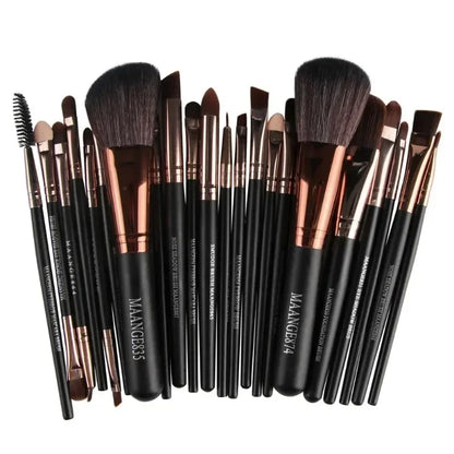Set of 13 professional makeup brushes by Blushimmer, includes eyeshadow, eyeliner, and cosmetic brushes for detailed makeup application.