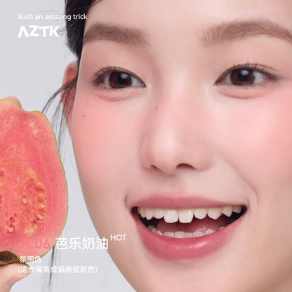 Blushimmer AZTK Blush Designer Color face makeup with water gloss and creamy texture, natural long-lasting cheek rouge in muddy shade.