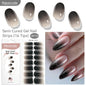 Blushimmer Harunouta 16-strip gradient red marble gold line gel nail strips for DIY gel polish, UV/LED compatible, semi-cured design.