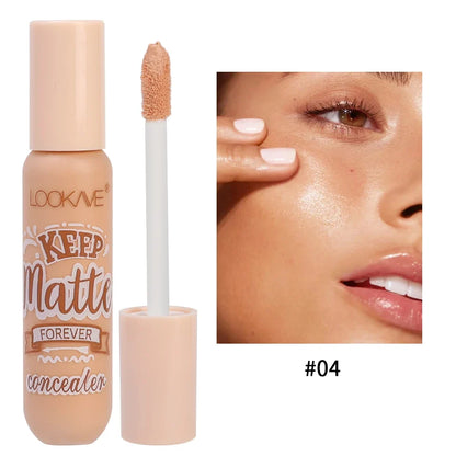 Blushimmer waterproof matte liquid concealer cream for covering acne, dark circles, and contouring with moisturizing face makeup.