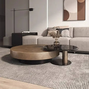 Designer Stainless Coffee Tables European Luxury Round Tea Table Living Room Furniture Italian Tempered Glass Furniture Home