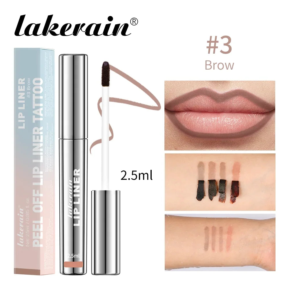 Blushimmer highly pigmented lip liner tattoo in four colors, matte, waterproof, transfer-proof, and peel-off for lasting lip stain.