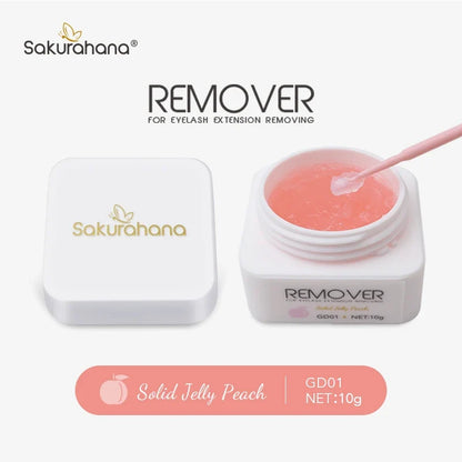 Blushimmer SAKURAHANA eyelash glue remover gel cream with a smooth application, designed for professional, gentle lash glue removal.
