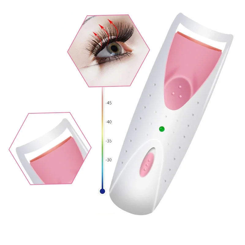 Blushimmer electric heated eyelash curler for women, automatic eye lash perm tool with long-lasting curling effect.