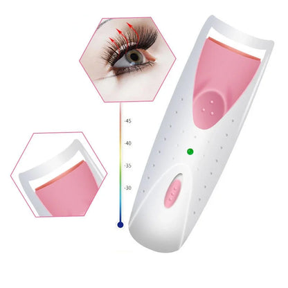 Blushimmer electric heated eyelash curler for women, automatic eye lash perm tool with long-lasting curling effect.
