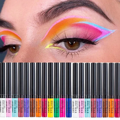 Close-up of Blushimmer waterproof liquid eyeliner pen with vibrant black ink tip and sleek black packaging.