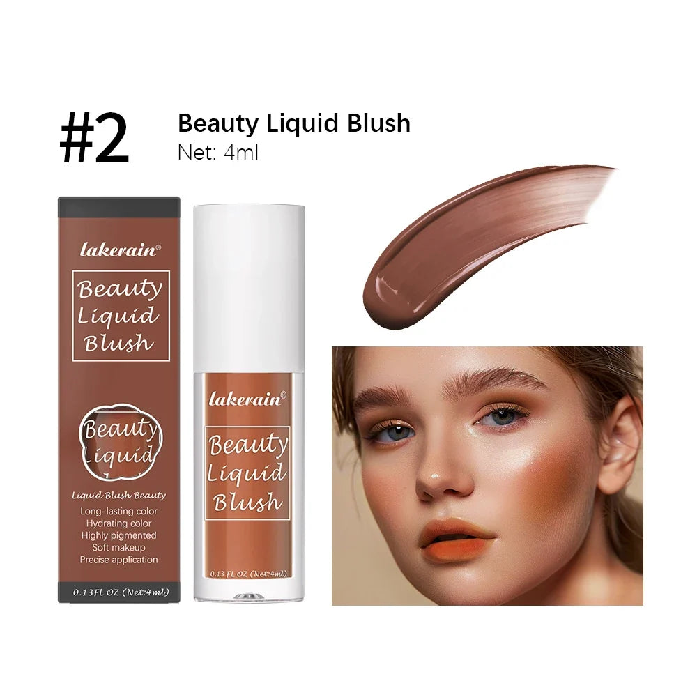 Blushimmer liquid velvet matte blush in orange-peach shade, waterproof cream cheek tint, 4ml, natural face pigment