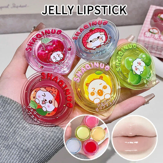 Blushimmer Shaqinuo Jelly Lip Mask in a jar, moisturizing and hydrating fruit lip balm with a red tint for dry, cracked lips.