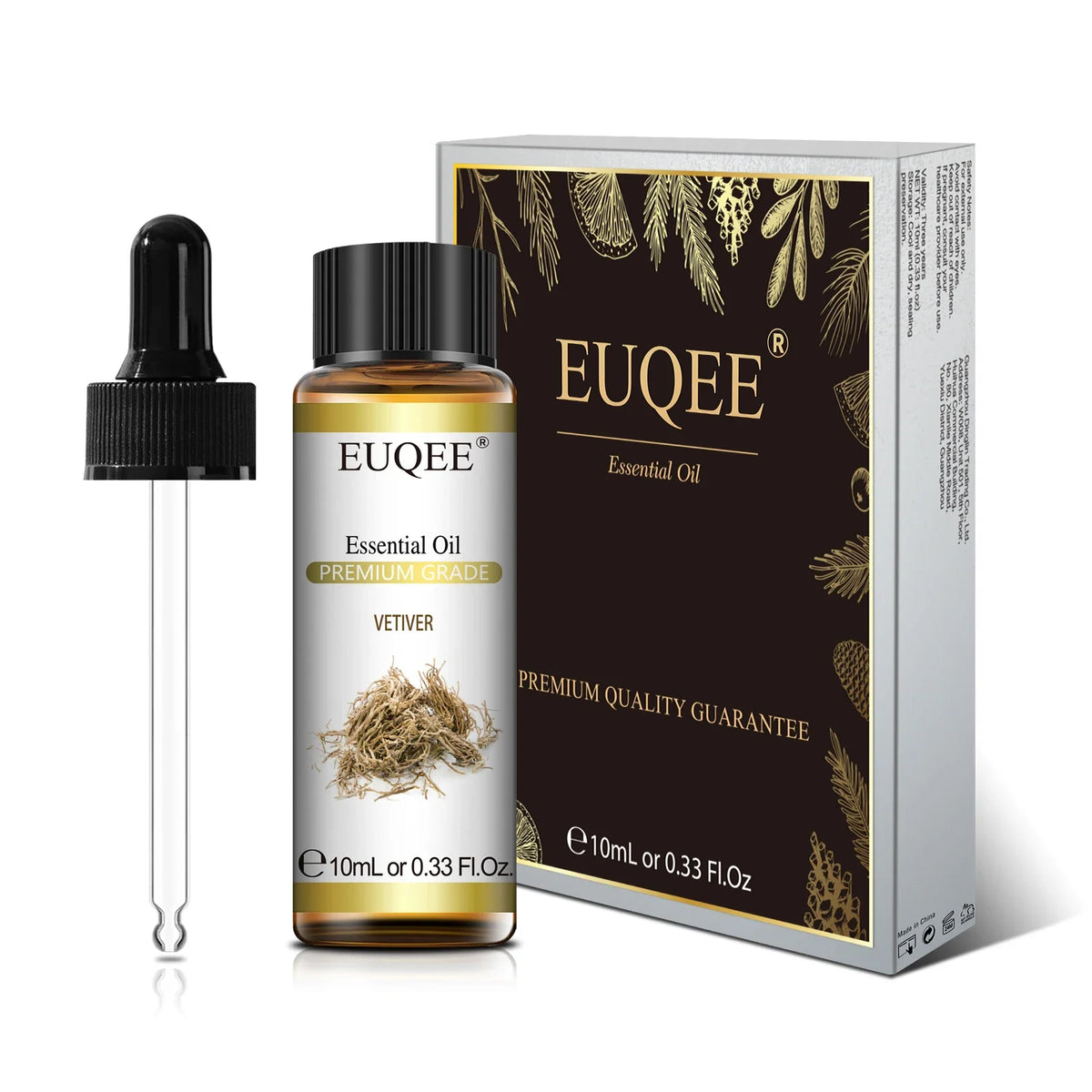 Blushimmer EUQEE 10ml essential oil set with lavender, jasmine, eucalyptus, vanilla, sandalwood, orange, lemon, oregano, neroli fragrances