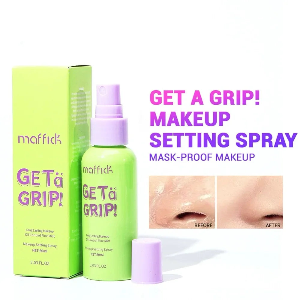 Blushimmer cooling makeup setting spray 60ml with mist bottle, featuring oil-control, hydrating, waterproof, long-lasting formula for all skin types.