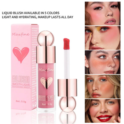 Blushimmer matte liquid blush in vibrant pink with smooth, long-lasting, non-fading formula for festival stage makeup.