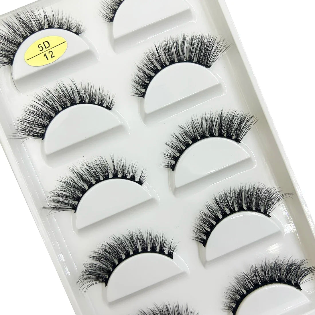 Set of five pairs of Blushimmer 3D Mink false eyelashes with natural, fluffy lash design for makeup and beauty enhancement.