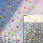 Colorful Cat's Eye 5D Gradient European Love Heart gem nail art stickers with crystal geometric designs for manicure decoration by Blushimmer