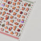 Brown 5D Japanese Kawaii Bear nail art stickers by Blushimmer, self-adhesive cartoon animal decals for DIY nail decoration.