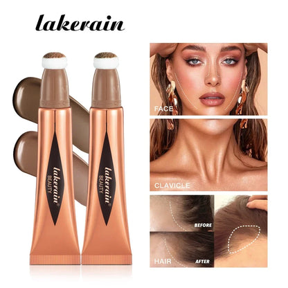 Blushimmer multifunctional makeup pen with liquid blush, bronzer, highlighter, and sponge tip for contouring and highlighting.