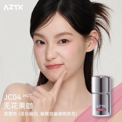 Blushimmer AZTK Blush Designer Color face makeup with natural long-lasting liquid and cream cheek rouge in glossy, muddy shade