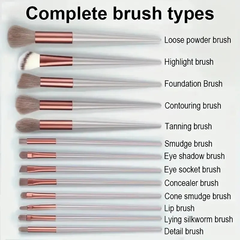 Blushimmer makeup brush set includes soft, fluffy brushes for foundation, powder, eyeshadow, and blending for professional beauty application