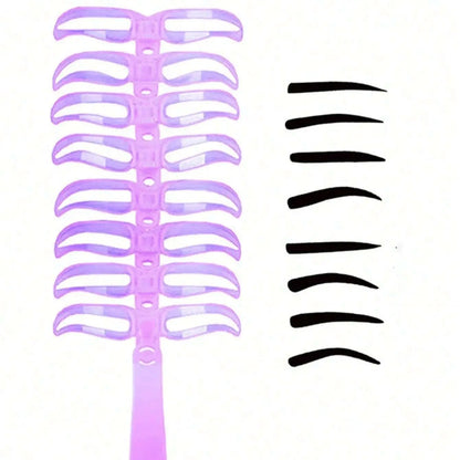 Blushimmer 8-in-1 reusable eyebrow template set with shaping tools and accessories for precise eyebrow makeup application.