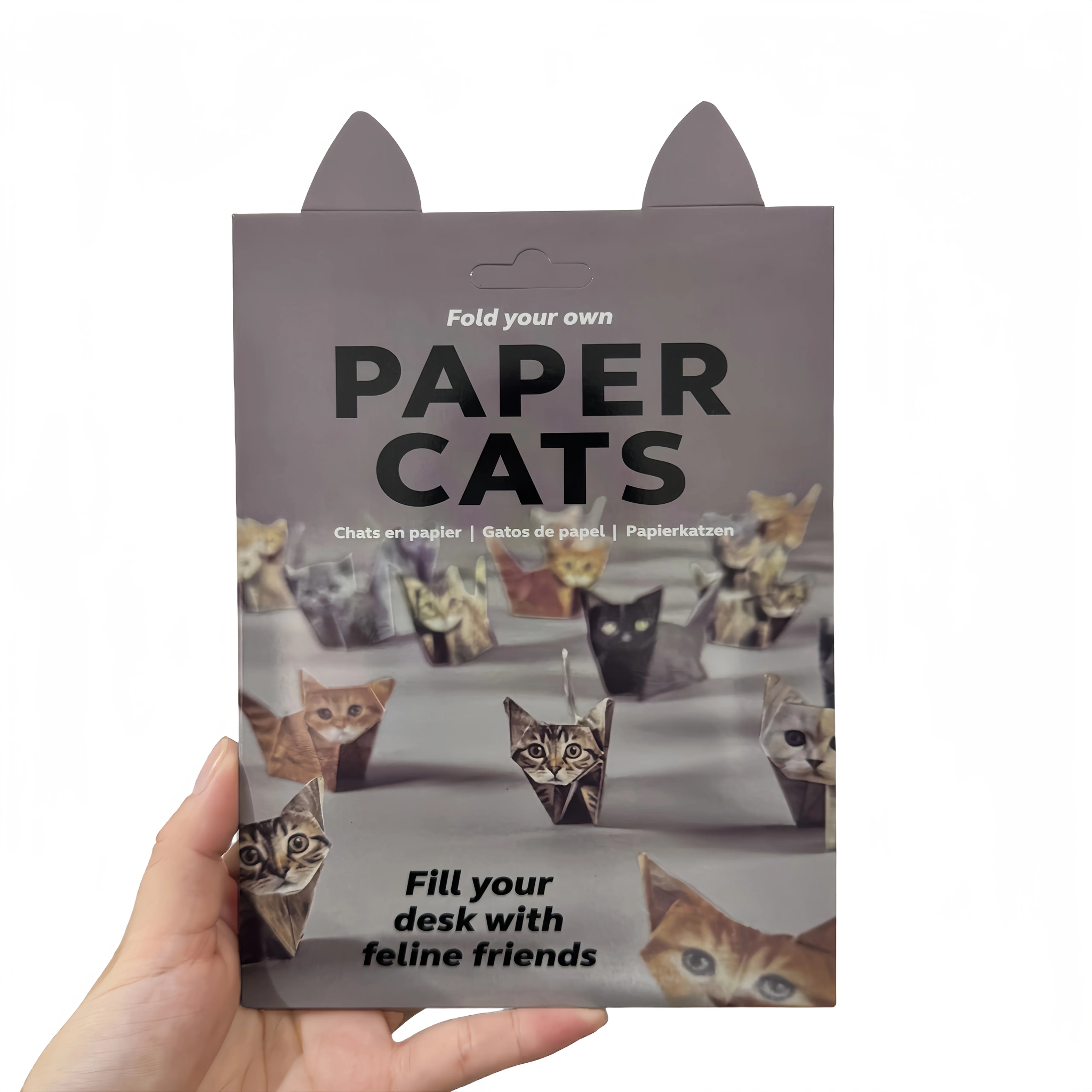 Paper Cats Origami Kit - Fold Your Own Cute pet, Perfect Gift for Cat Lovers, Handmade Paper Crafts, Ideal for Home Decor