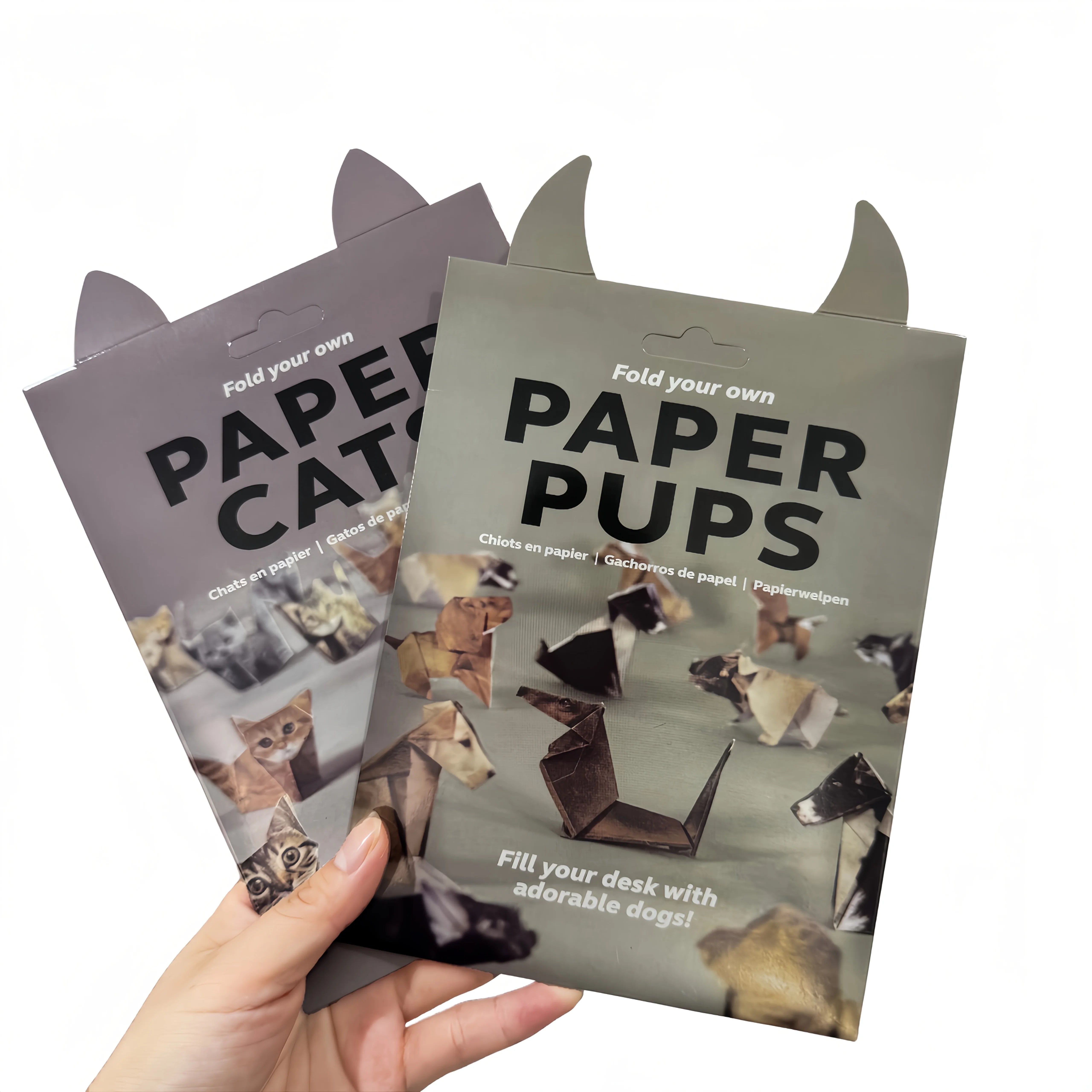 Paper Cats Origami Kit - Fold Your Own Cute pet, Perfect Gift for Cat Lovers, Handmade Paper Crafts, Ideal for Home Decor