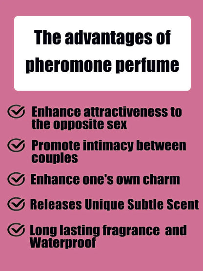 Blushimmer pheromone perfume bottle showing the elegant packaging, designed to attract men and women with a long-lasting, attractive fragrance.