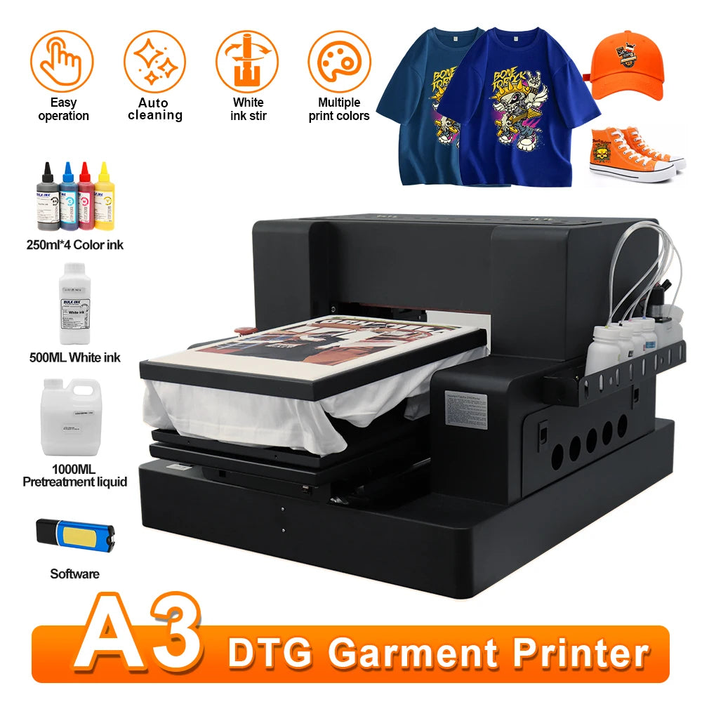 A3 DTG Printer impresora A4 L805 DTG Flatbed Printer Direct Print to Clothes Printing Machine A3 DTG Direct to Garment Printer