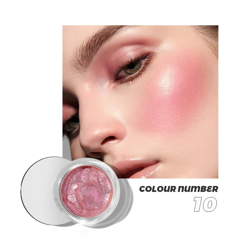 Blushimmer liquid highlighter in 9 colors, waterproof, fade-resistant for cheeks, eyes, face, lips, and body, multi-functional makeup.