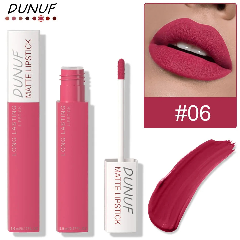 Blushimmer dark purple liquid lipstick with matte velvet finish, non-stick, waterproof, long-lasting, resistant to fading.