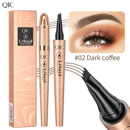 Blushimmer waterproof liquid eyebrow pencil with 4-tip microblade design, long-lasting, smudge-proof, natural-looking brow pen.