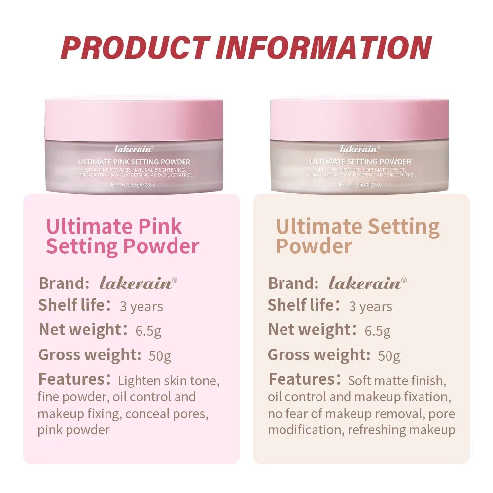 Blushimmer Ultimate Blurring Setting Powder with soft matte finish, oil control, and pore-filling makeup fixation for a long-lasting look.