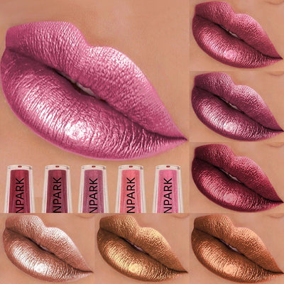 10 Colors Metallic Lip Gloss Long Lasting Liquid Lipstick Pearl Glitter High Pigment Lip Tint Korean Makeup Gifts Lip Oil Cosmet