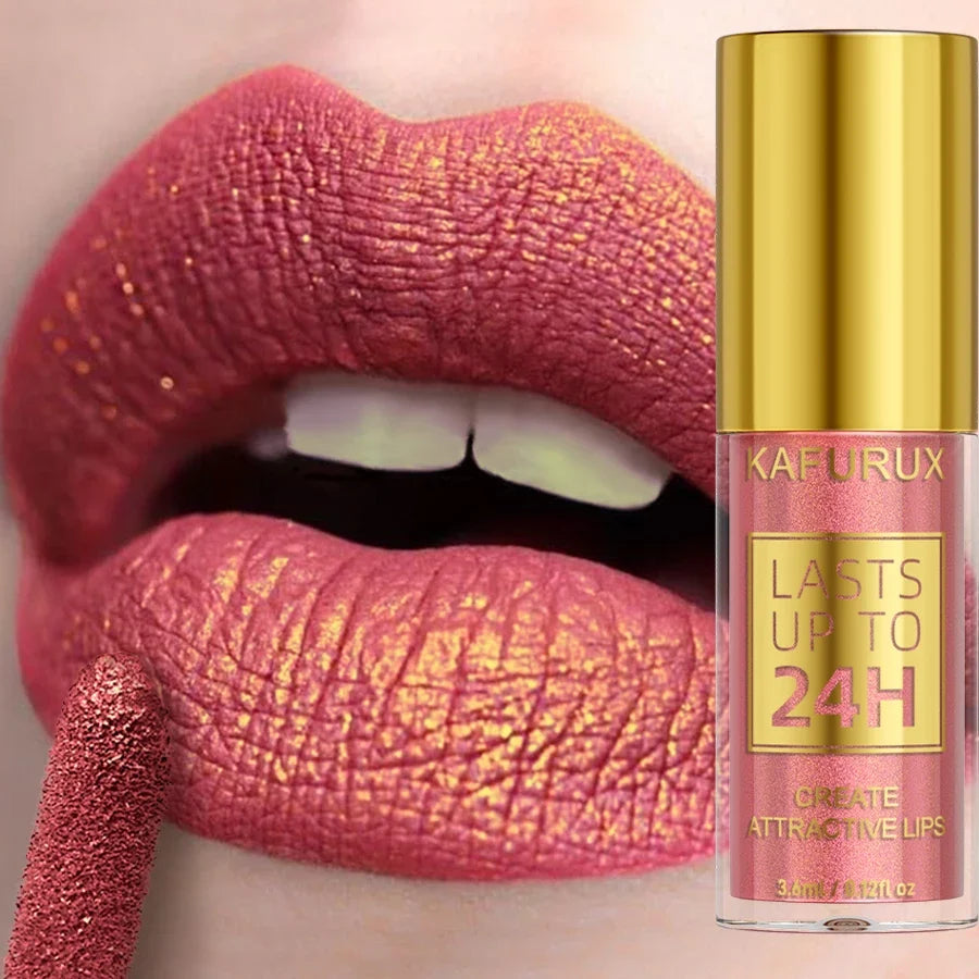 Blushimmer 14-color glitter metallic lip gloss set featuring shiny, long-lasting, waterproof liquid lipstick and lip oil in vibrant shades.