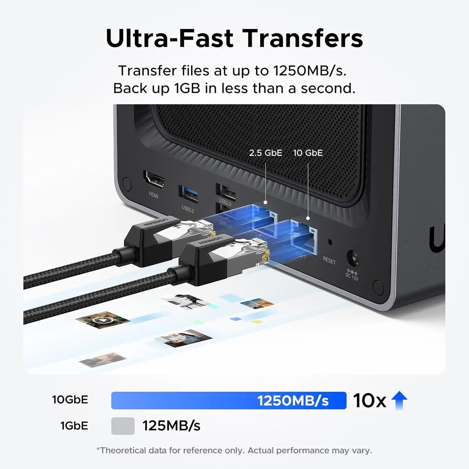 NASync DXP4800 Plus 4 Bay Desktop NAS l Pentium Gold 8505 5 Core CPU 4K 60Hz Network Attached Storage